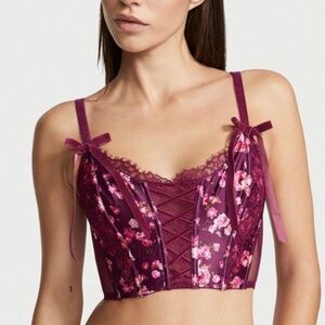 New! Victoria Secrets dream angels floral lace-up corset bra 15632